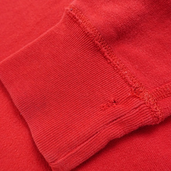 VTG Hollister Hoodie Womens L Red Pullover Sweater Sweatshirt Thermal Hood Y2K - Picture 5 of 14